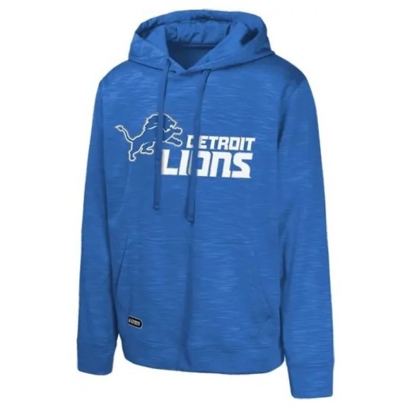 New NFL Detroit Lions Mens Hoodie Blue‎ Pullover Combine Authentic Size XL